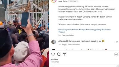 Warga Rempang Senin Besok Gelar Aksi Demo Jilid II di Depan Gedung BP Batam