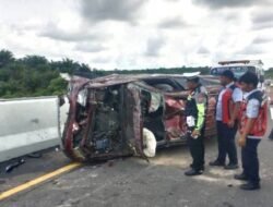 Kecelakaan Tunggal di Tol Pekanbaru-Dumai, Seluruh Penumpang Selamat
