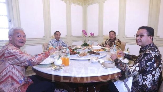 Lobby Lontong Sayur di Istana Negara?: 3 Capres Bahagia Usai Makan Siang di Bersama Presiden Jokowi