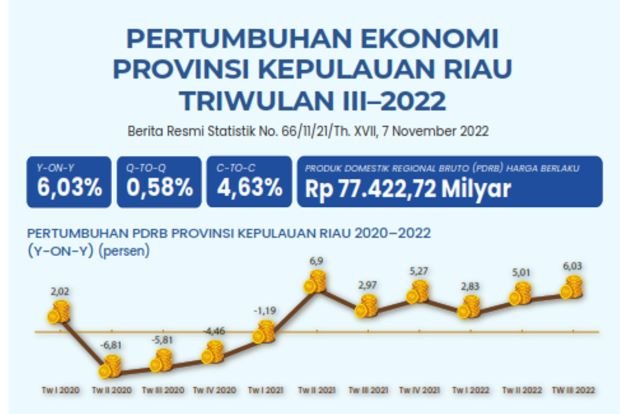 Data BPS: Perekonomian Kepri Turun di Triwulan III/2023, Apindo Minta Waspada